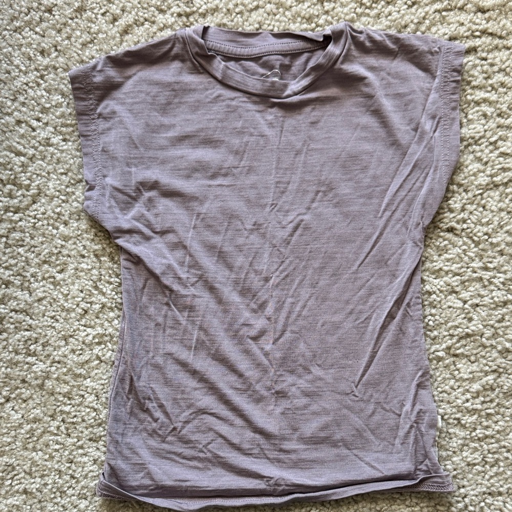 nui organics - merino silk short sleeve (lilac) 2T